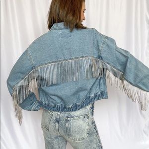 Free People Comet Denim Bomber Jacket Meteor Wash